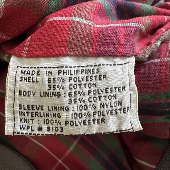 Vintage Field & Stream Jacket Men's XLT Gray Red Plaid-Lined Windbreaker Bomber - Picture 10 of 11